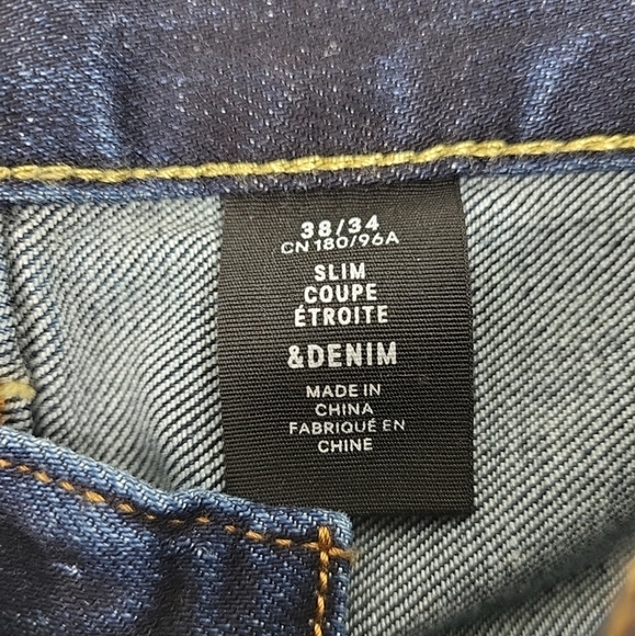 H&M Jeans Mens 38 x 34 Blue Denim Slim-Fit Cotton-Blend Skinny &Denim Stretch - Picture 4 of 7